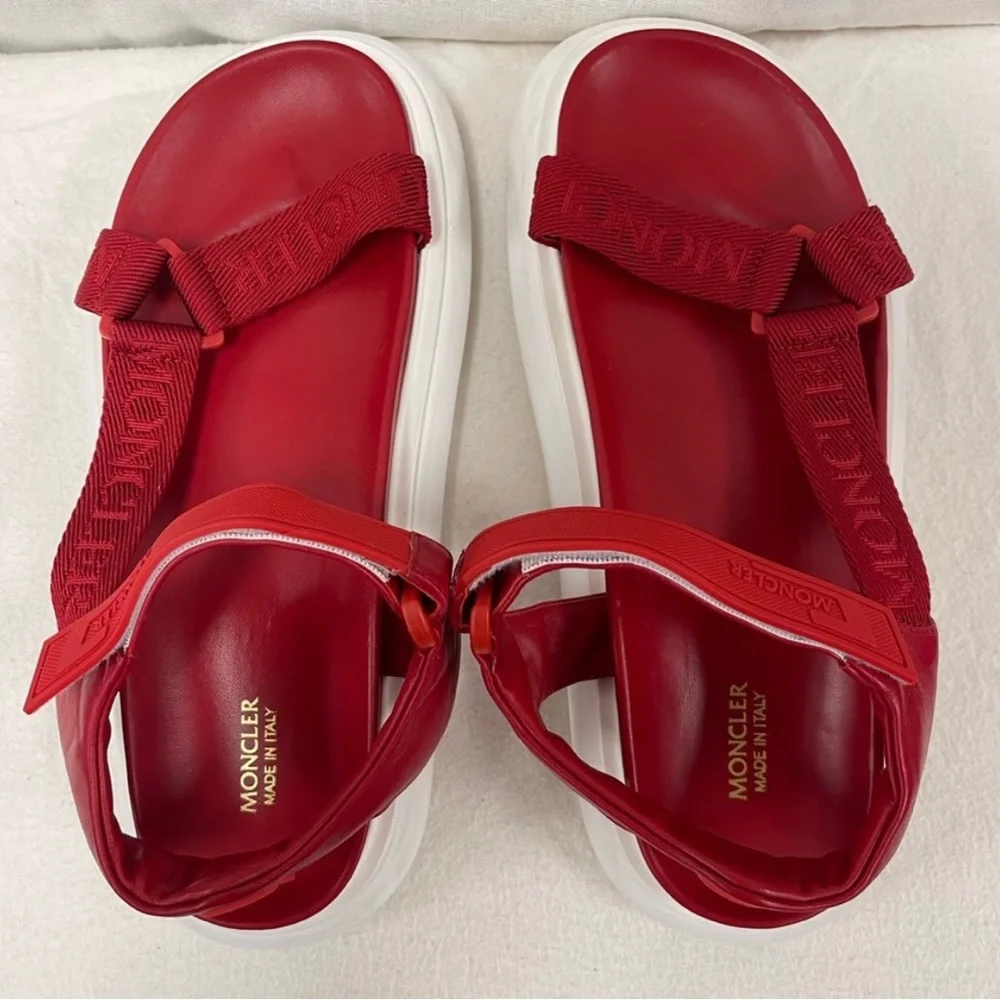 Red Moncler sandals - Picture 1 of 6